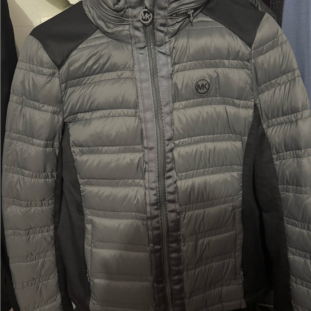 Michael Kors Gray and Black Women's Puffer Jacket